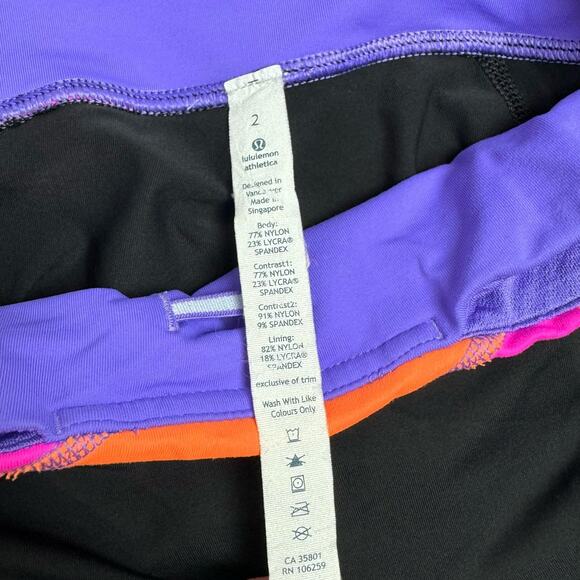 Lululemon Run Inspire Crop II Black Highlight Colorblock Size 2 Running Leggings - Picture 8 of 10